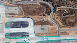 Work was taking place on the Runway Safety Area at the western end of Runway 7L/25R in this photo from late July. Work was taking place on the Runway Safety Area at the western end of Runway 7L/25R in this photo from late July.