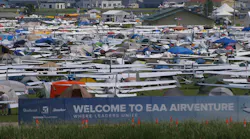 One of the airplane camping areas at AirVenture Oshkosh 2017.
