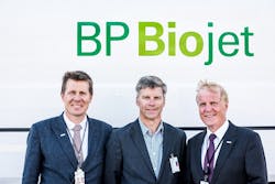 From left to right, Aslak Sverdrup, lufthavndirektør Bergen lufthavn, Flesland, airport director Bergen Airport; Thorbjorn Larsson, general manager Air BP Nordics; and Dag Falk-Petersen, konsernsjef Avinor (CEO Avinor). From left to right, Aslak Sverdrup, lufthavndirektør Bergen lufthavn, Flesland, airport director Bergen Airport; Thorbjorn Larsson, general manager Air BP Nordics; and Dag Falk-Petersen, konsernsjef Avinor (CEO Avinor).