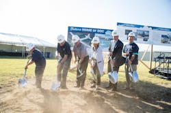 B-29 Doc hangar groundbreaking event in Wichita. Pictured, L-R: Connie Palacioz, Tony Mazzolini, Jeff Turner, Leanne Caret, Tom Gentile and Pete Meitzner. B-29 Doc hangar groundbreaking event in Wichita. Pictured, L-R: Connie Palacioz, Tony Mazzolini, Jeff Turner, Leanne Caret, Tom Gentile and Pete Meitzner.