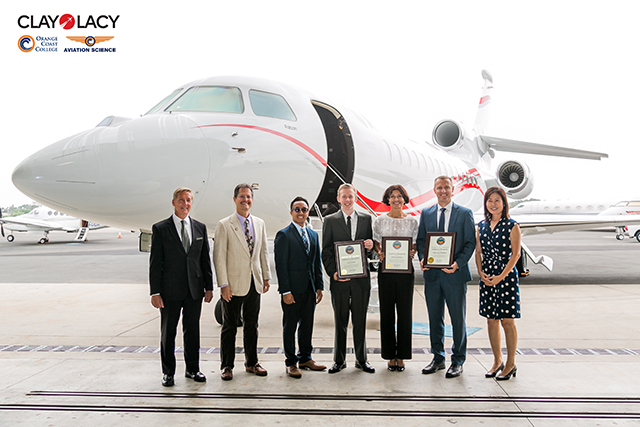 Clay Lacy awards flight training scholarships to Orange Coast College
