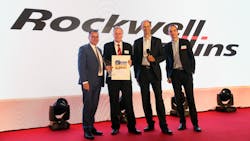 From Left to Right: Philippe Mhun, head of Customer Services, Airbus; Jim Walker, vice president and managing director, Asia Pacific for Rockwell Collins; Klaus Richter, chief procurement officer, Airbus; Beno&icirc;t Schultz, senior vice president, Procurement, Airbus.