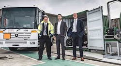 Left to right - Chris Pearson, airport manager and senior air traffic controller; Russell Halley general aviation account manager, Air BP and Stuart Reid chief financial officer, Isles of Scilly Steamship Group.