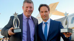 Bill Molloy (left), Vice President, Aftermarket Sales & Commercial Strategy, Bombardier Business Aircraft, and André Ebach, (right) Head of Maintenance and Member of the Executive Board, Aero-Dienst.