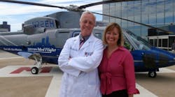 Partnering with the Association of Air Medical Services (AAMS), Sikorsky presented a $5,000 donation to the MedEvac International Foundation for the second annual Dr. Suzanne Wedel Scholarship award. [Photo credit: Maura Hughes/Boston MedFlight]
