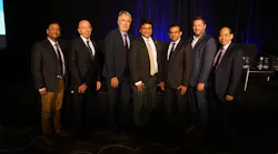 Left to right: Rvind Kavuru, Director, Prospecta Technologies, Vladimir Zubkov, Secretary General, TIACA, Denis Choumert, Chairman, European Shippers’ Council, Amar More, CEO, Kale Logistics Solutions, Sanjiv Edward, Chairman, TIACA, Head of Cargo Business, Delhi International Airport, Steven Polmans, Head of Cargo and Logistics, Brussels Airport Company, and Cheemeng Wong, Senior Vice President, Cargo Services, SATS Ltd.