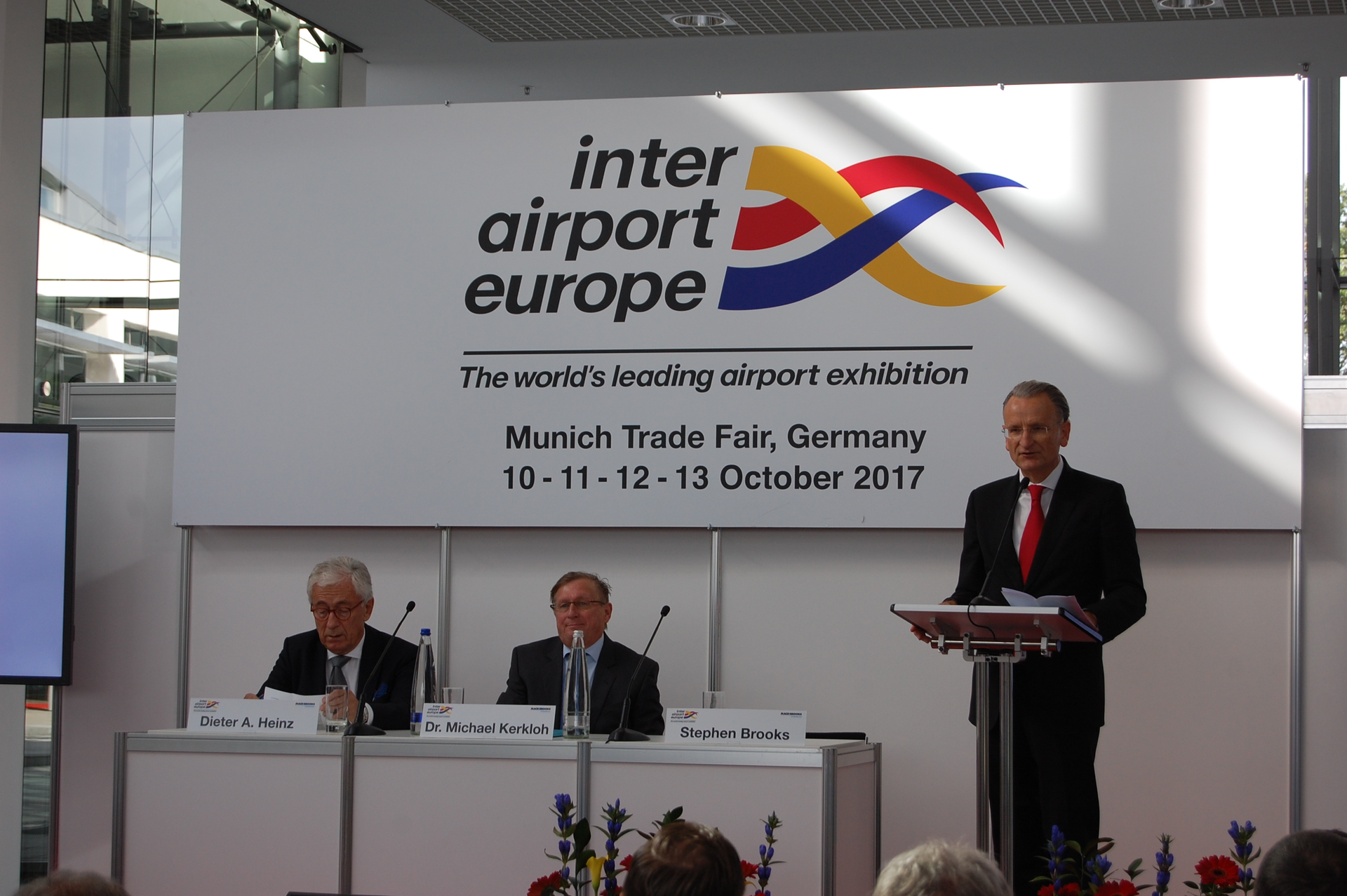 Stephen Brooks addresses the crowd assembled at the opening ceremony.