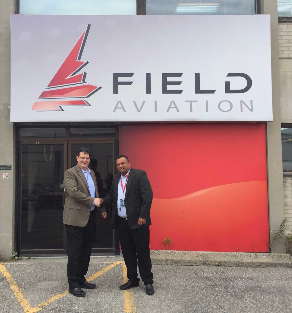 Robert Lodge, MSB, and Ian Baldeo, Field Aviation, mark the successful collaboration.