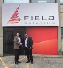 Robert Lodge, MSB, and Ian Baldeo, Field Aviation, mark the successful collaboration.