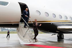 Flexjet Chairman Kenn Ricci (right), Flexjet CEO Michael Silvestro (left) celebrated the delivery of the company’s first Gulfstream G650 at the Global Headquarters in Cleveland, Ohio, Friday Oct. 6, 2017. (Jason Miller/AP Images for Flexjet) Flexjet Chairman Kenn Ricci (right), Flexjet CEO Michael Silvestro (left) celebrated the delivery of the company’s first Gulfstream G650 at the Global Headquarters in Cleveland, Ohio, Friday Oct. 6, 2017. (Jason Miller/AP Images for Flexjet)