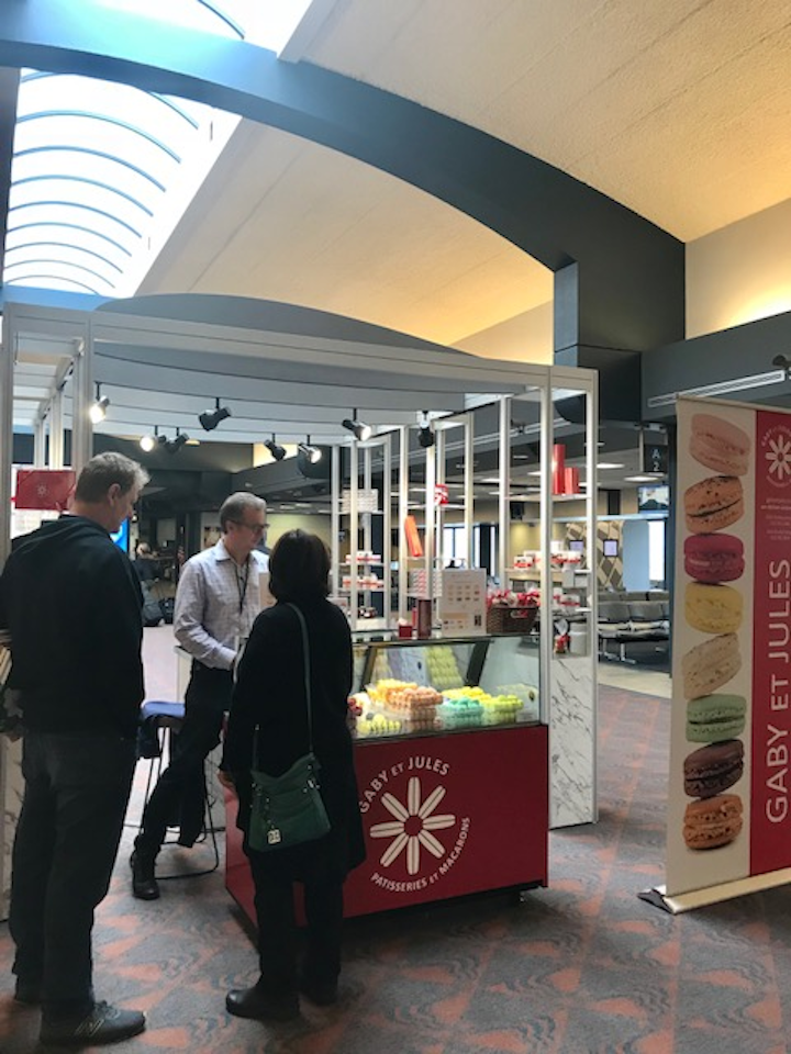 Gaby et Jules offers authentic French confections including macarons, confitures (jams) and gourmet nuts in the patisserie’s Concourse A kiosk.