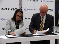 Alison Davidson, Executive Director of Aftermarket Sales for UTC Aerospace Group and Mr Steen Karsbo, Vice President Business Development for Satair Group.