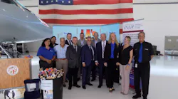Diana Sanchez, Van Nuys Airport; Angie Aramayo, Assemblymember Adrin Nazarian's Office; Neil Sherman, The Park; Bob Donovan, Operation Gratitude; Ian Bell, Aerolease/Aeroplex Group; Niall Mulcahy, Signature Flight Support; Curt Castagna, Aerolease/Aeroplex and President the Van Nuys Airport Association; Eric Hill, Signature Flight Support; Tim Prero, President, Pegasus Elite Aviation; Crista Prero, Pegasus Elite Aviation; Ofra Douglas, Executive Vice President, Pegasus Elite Aviation; Craig Osburn, pilot, Pegasus Elite Aviation.
