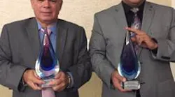 From left: MDAD Assistant Director for Facilities Development Pedro Hernandez and MDAD Civil Environmental Chief Gustavo Leal, with FAC’s 2017 J. Bryan Cooper awards