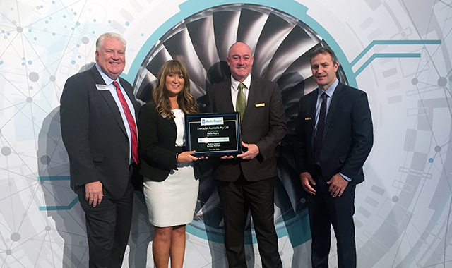 Andy Robinson, Rolls-Royce, VP Services - Business Aviation; Kimberley Rubush, Rolls-Royce, Service Manager, Service Centers; Grant Ingall, ExecuJet Aviation Group, Maintenance Director Australasia; Jared Kirk, ExecuJet Aviation Group, Maintenance Manager Sydney.