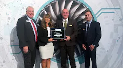 Andy Robinson, Rolls-Royce, VP Services - Business Aviation; Kimberley Rubush, Rolls-Royce, Service Manager, Service Centers; Grant Ingall, ExecuJet Aviation Group, Maintenance Director Australasia; Jared Kirk, ExecuJet Aviation Group, Maintenance Manager Sydney.