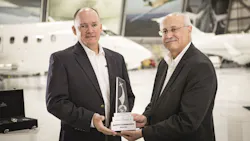Mark Chaffinch, Chief Pilot at Norfolk Southern Corporation and Andy Nureddin, Vice President, Customer Response and Training, Bombardier Business Aircraft. Mark Chaffinch, Chief Pilot at Norfolk Southern Corporation and Andy Nureddin, Vice President, Customer Response and Training, Bombardier Business Aircraft.