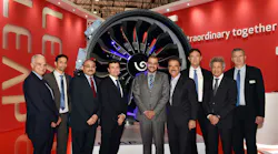 From left: Isam Moursy VP-Sales, GE Aviation; Mounir Bouzaiane, CFM sales director; Ayman Thabet, Planning director, EGYPTAIR Holding Company; Philippe Couteaux, VP Global Sales, Safran Aircraft Engines; Ehab Ghazy, VP Planning, EGYPTAIR Holding Company; Chaker Chahrour, VP Global Sales & Marketing GE Aviation; Pascal Charillat, CFM Sales Support Director; Zair Abderrahim, CFM VP Sales; Christophe Poulain, CFM VP Sales Support.