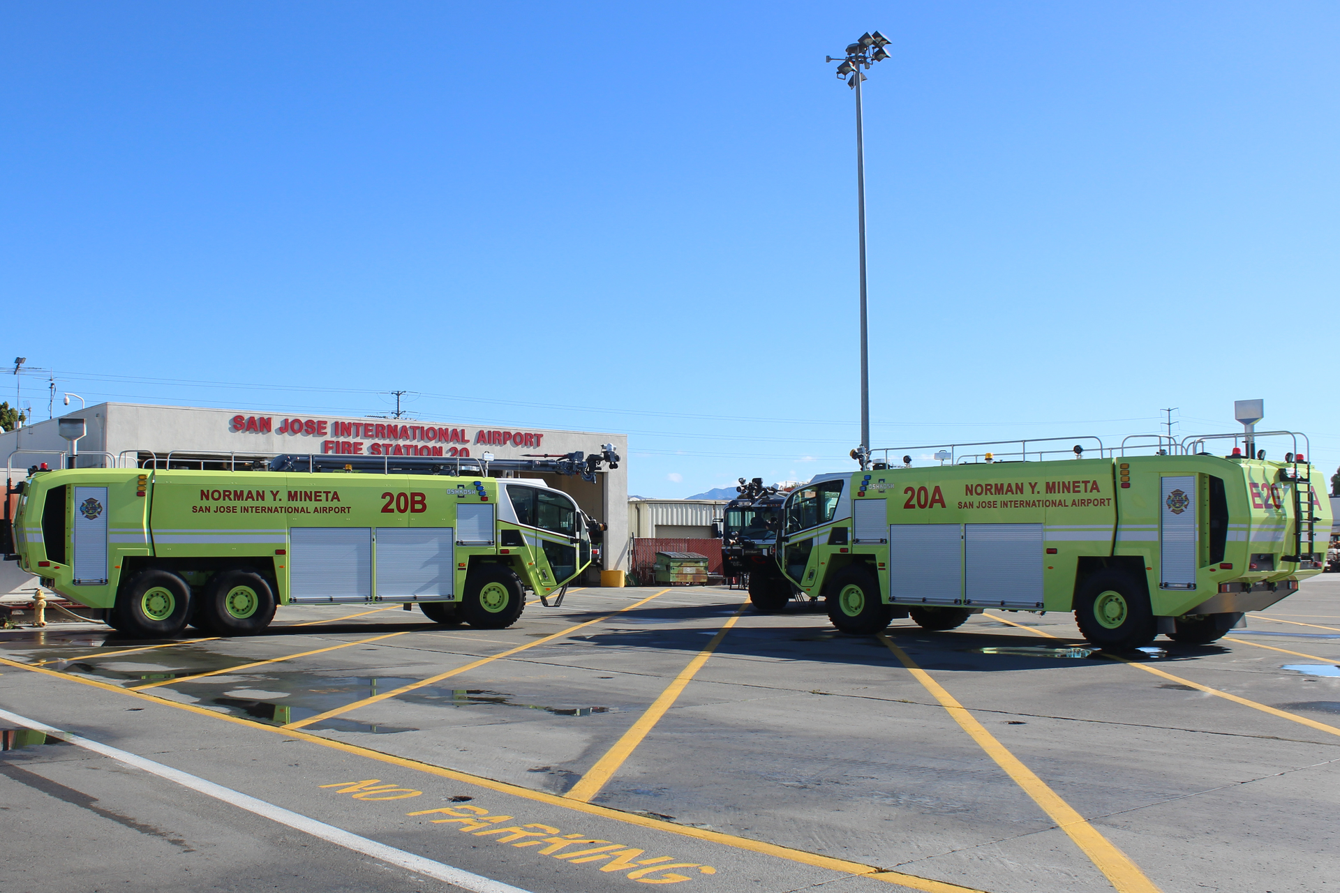 The total cost of the two new ARFF vehicles, including purchase, inspections and training, is $1.6 million. Federal grants covered 80 percent with airport operating funds paying for 20 percent.