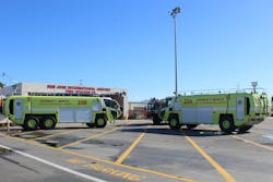 The total cost of the two new ARFF vehicles, including purchase, inspections and training, is $1.6 million. Federal grants covered 80 percent with airport operating funds paying for 20 percent. The total cost of the two new ARFF vehicles, including purchase, inspections and training, is $1.6 million. Federal grants covered 80 percent with airport operating funds paying for 20 percent.