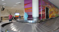 The murals cover both sides of Carousels 1 and 2 and stretch as long as 40 feet and will welcome more than 5 million passengers over the next 18 months.