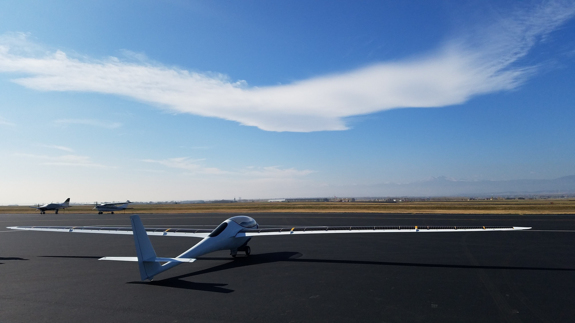 Bye Aerospace&rsquo;s StratoAirNet 15 prototype with SolAero&rsquo;s solar cells on the wings.
