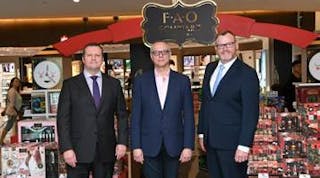 Gert-Jan de Graaff, President and CEO of JFKIAT; David Niggli Chief Merchandising Officer of FAO Schwarz; and Mark Sullivan, Managing Director of DFS Group North America