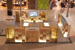 The pop-up space also features USB charging ports and gold-colored couches, where guests can relax before, after, or between flights. The pop-up space also features USB charging ports and gold-colored couches, where guests can relax before, after, or between flights.