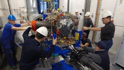 The Advanced Turboprop team prepares for first engine run at GE Aviation&apos;s facility in Prague.