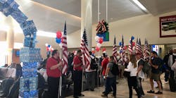 The brave men and women and their families boarded a flight to Dallas courtesy of American Airlines as part of the 13th Annual Seats for Soldiers event.