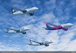 Indigo Partners Frontier Airlines (United States), JetSMART (Chile), Volaris (Mexico) and Wizz Air (Hungary).