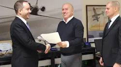 Samuel Gantenbein, Sales Manager, Aircraft Management, EMEA and Asia; Charles Pace, Director General, Civil Aviation Directorate Transport Malta (TM-CAD); and Patrick Schoenenberger, Captain/Accountable Manager, Flight Operation Aircraft Management, EMEA and Asia.