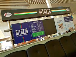 There is a seating area with 50 covers so that travellers can relax whilst enjoying a coffee or a meal before their flight. There is a seating area with 50 covers so that travellers can relax whilst enjoying a coffee or a meal before their flight.