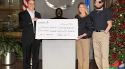Dana Fiatarone, Sikorsky Vice President, Commercial Systems & Services; Eileen Minogue, PALS Executive Director; and Marine Staff Sgt. David Crouse, a Connecticut Wounded Warrior