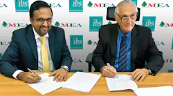 Ashok Rajan, Head – Airline Cargo Services, IBS Software and Richard Mujais – General Manager, Middle East Airlines Ground Handling, signing the deal
