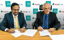 Ashok Rajan, Head – Airline Cargo Services, IBS Software and Richard Mujais – General Manager, Middle East Airlines Ground Handling, signing the deal Ashok Rajan, Head – Airline Cargo Services, IBS Software and Richard Mujais – General Manager, Middle East Airlines Ground Handling, signing the deal