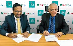 Ashok Rajan, Head &ndash; Airline Cargo Services, IBS Software and Richard Mujais &ndash; General Manager, Middle East Airlines Ground Handling, signing the deal