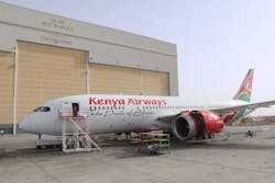 Kenya Airways B787 at Etihad Airways Engineering Kenya Airways B787 at Etihad Airways Engineering