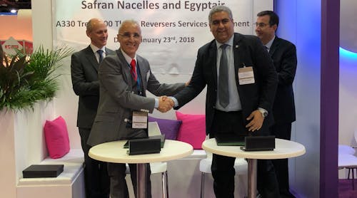 Safran Nacelles and Egyptair signinig at MRO Middle East conference at Dubai.