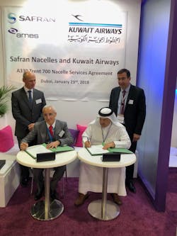 Safran Nacelles and Kuwait Airways at the 2018 MRO Middle East conference.