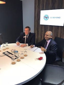Alliance Air CEO CS Subbiah (right) Signs Services Agreement with P&WC President John Saabas at 2018 Singapore Airshow Alliance Air CEO CS Subbiah (right) Signs Services Agreement with P&WC President John Saabas at 2018 Singapore Airshow