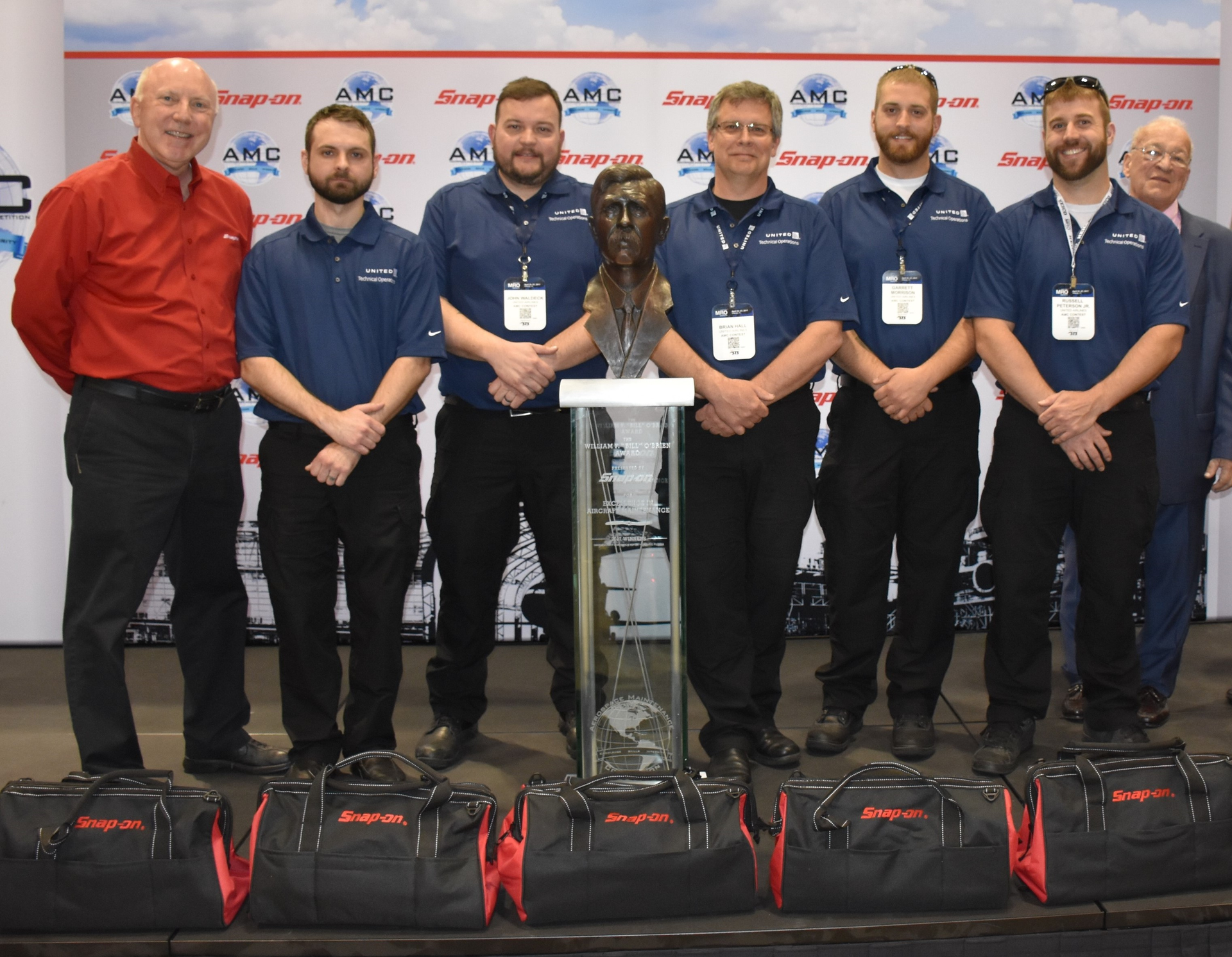 United Airlines Team Cleveland winners of the 2017 William F. &ldquo;Bill&rdquo; O&rsquo;Brien Award for Excellence in Aircraft Maintenance.
