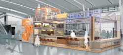 An HMSHost rendering of the upcoming NoDa Brewing Company location in the new Concourse A Expansion.