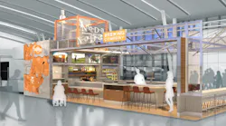 An HMSHost rendering of the upcoming NoDa Brewing Company location in the new Concourse A Expansion.