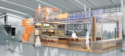 An HMSHost rendering of the upcoming NoDa Brewing Company location in the new Concourse A Expansion. An HMSHost rendering of the upcoming NoDa Brewing Company location in the new Concourse A Expansion.