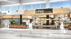 A rendering of The PHX Food Hall by HMSHost expected to open in Terminal 3 South Concourse.