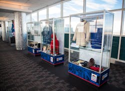 The exhibit – on display through April – presents a unique opportunity for travelers to see modern, rare and vintage winter sports items within Ansbacher Hall in the Jeppesen Terminal, located on Level 6 before the bridge security checkpoint. The exhibit – on display through April – presents a unique opportunity for travelers to see modern, rare and vintage winter sports items within Ansbacher Hall in the Jeppesen Terminal, located on Level 6 before the bridge security checkpoint.