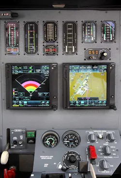The JETTECH touchscreen GTN 650/750 flight deck instrumentation installation for the Citation 550 FlightSafety Simulator.