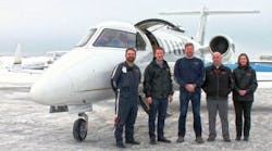 (L-R) Guardian Flight Alaska&apos;s Nathan Larson-Alexander, Pilot; Jared Sherman, Executive Director Alaska; Tim Manier, Chief Pilot; Christopher Olsen, Medical Department Chief; Juliann McCabe, Regional Program Director.