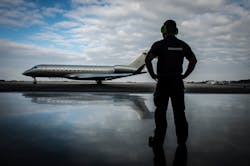 Bombardier maintenance facility at Biggin Hill airport near London, England. Bombardier maintenance facility at Biggin Hill airport near London, England.